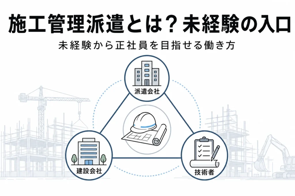 施工管理派遣とは？未経験から現場を任され正社員も目指せる働き方のサムネイル