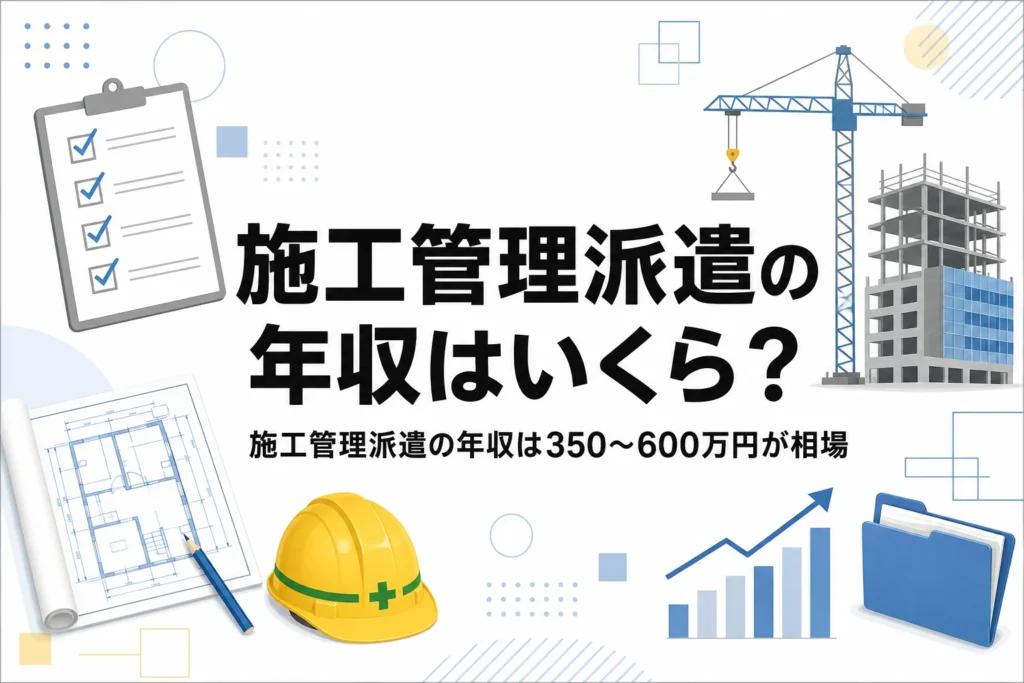 施工管理の派遣の年収は350〜600万円が相場で未経験でも伸ばせるのサムネイル